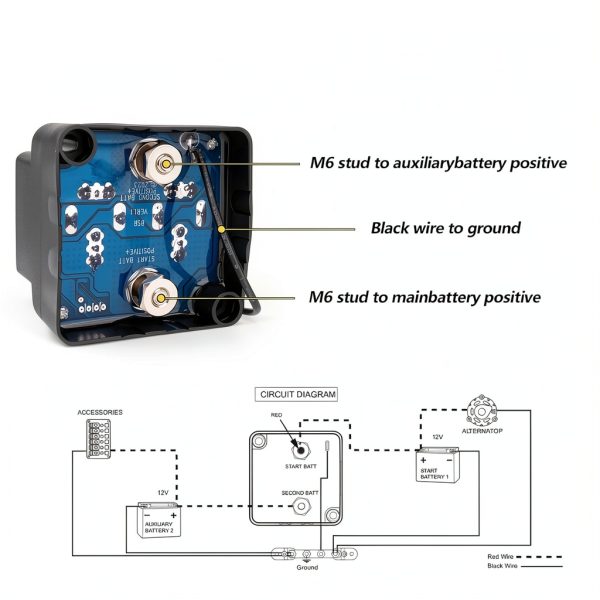 Hmmyior Dual Battery Isolator Kit 12v Automotive-7