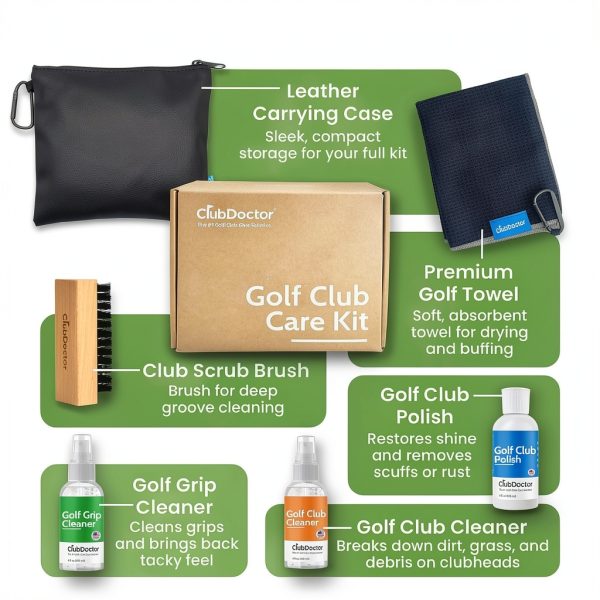 Club Doctor Golf Club Care Kit with Brush Cleaner Polish Grip Towel-1