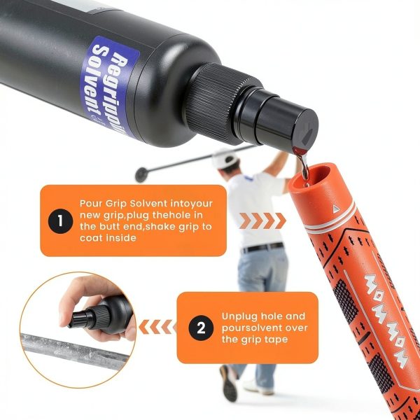 Beseetop Golf Grip Repair Kit BK-1 Black Silver with 360° Portable-5