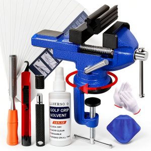 LJJERSO O Golf Club Grip Repair Kit 9‑Piece Blue Regripping Set with-0
