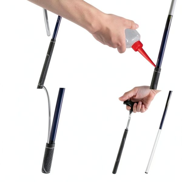 RunNico Golf Grip Removal Tool Black Aluminum 12.5 Inch V‑Shape Design-3