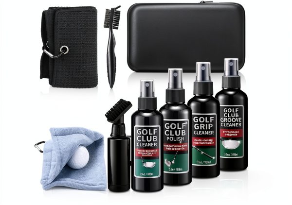 Hahafelt Golf Club Cleaning Kit QUN2762 Black Gray 9‑Piece Portable-0
