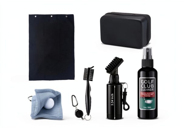 Hahafelt Golf Club Cleaning Kit QUN2762 Black Gray 9‑Piece Portable-1