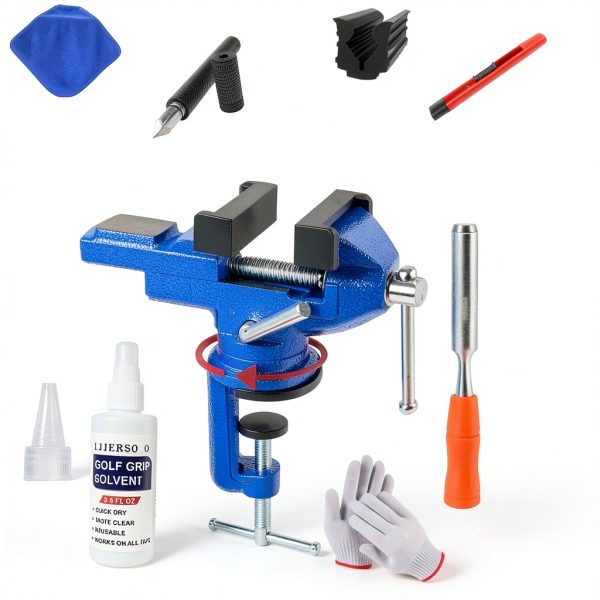 LJJERSO O Golf Club Grip Repair Kit 9‑Piece Blue Regripping Set with-5