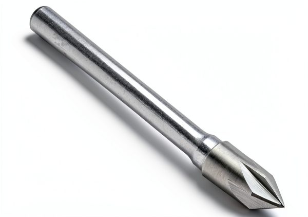 KEO 55794 Solid Carbide Single-End Countersink, Uncoated (Bright) Finish, 6 Flutes, 82 Degree Point Angle, Round Shank, 1/4" Shank Diameter, 3/8" Body Diameter-0