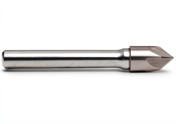 KEO 55794 Solid Carbide Single-End Countersink, Uncoated (Bright) Finish, 6 Flutes, 82 Degree Point Angle, Round Shank, 1/4" Shank Diameter, 3/8" Body Diameter-1